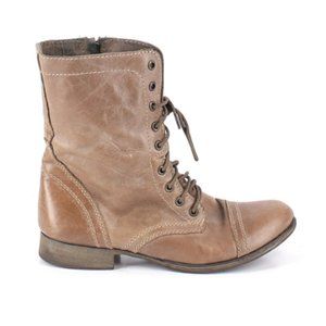 Steve Madden Brown Troopa Lace-Up Booties